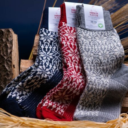 Wollsocke Norweger Sternemuster