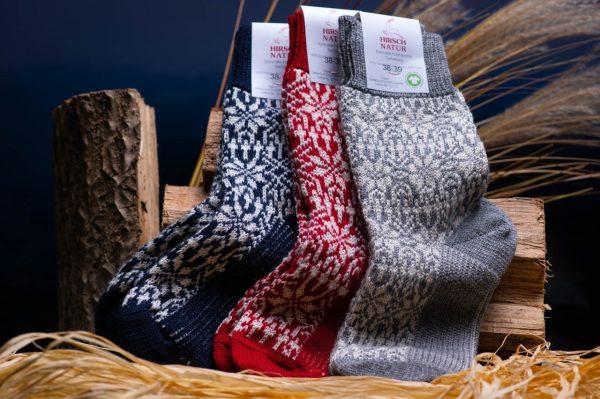 Wollsocke Norweger Sternemuster
